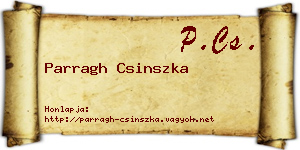 Parragh Csinszka névjegykártya